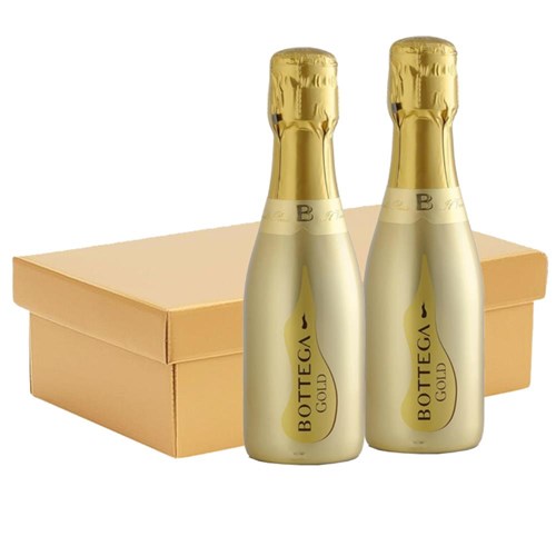 Mini Bottega Gold Prosecco Brut 20cl Twin Hamper Gift Box